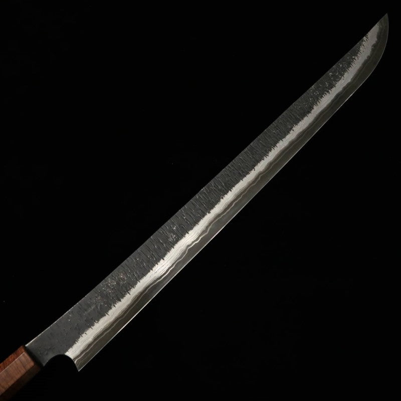 NIGARA Forgeron Saki-maru Sujihiki Noir martelé Damas Manche octogonal en ébène (450 mm)