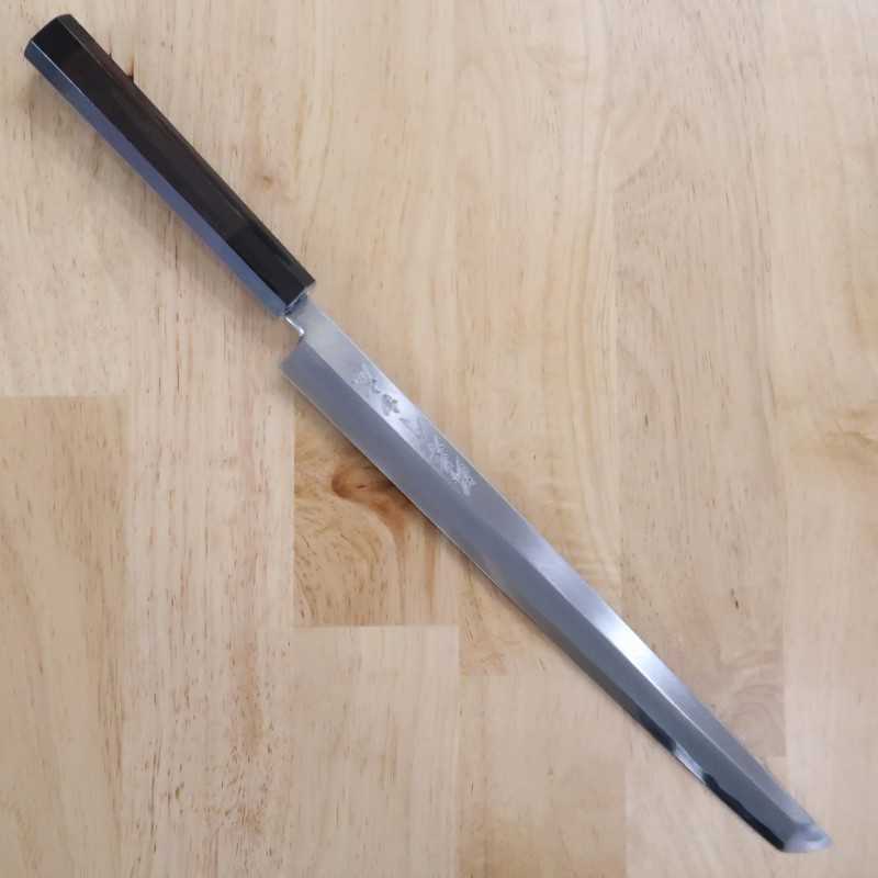 SAKAI TAKAYUKI Byakko Shirogami No.1 Sakimaru Takohiki Ebony Octagonal Handle (270/300mm)