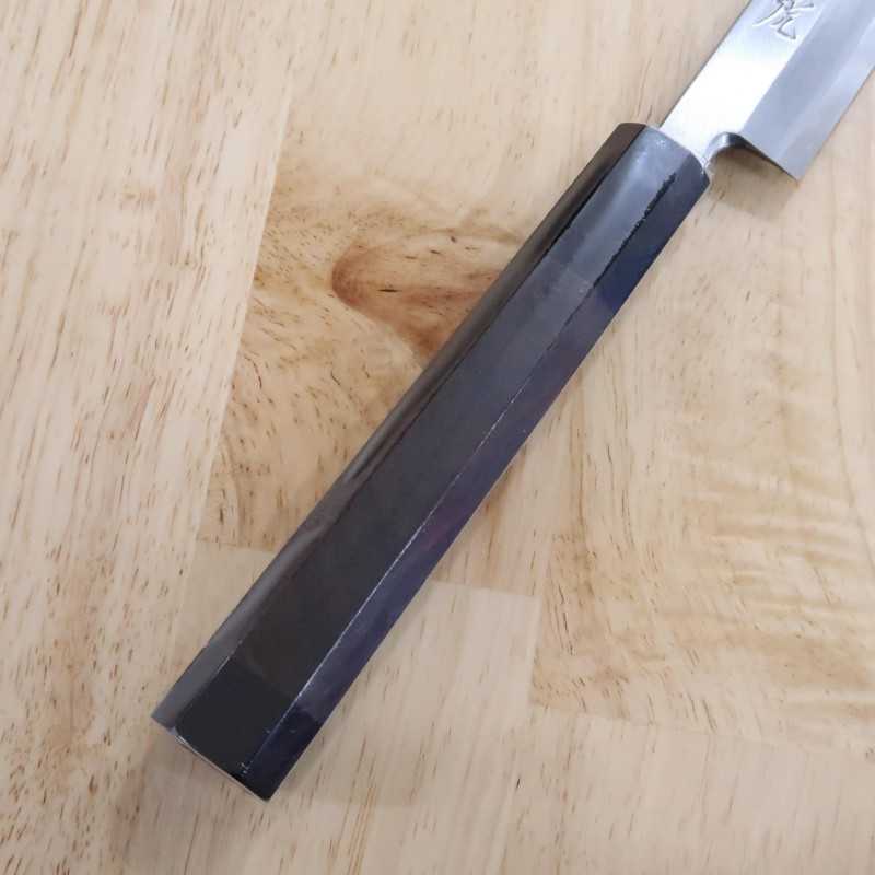 Sakai Takayuki SAKAITAKAYUKI Byakko Acier Blanc n°1 Takobiki bout rond Manche octogonal en ébène (270/300 mm)