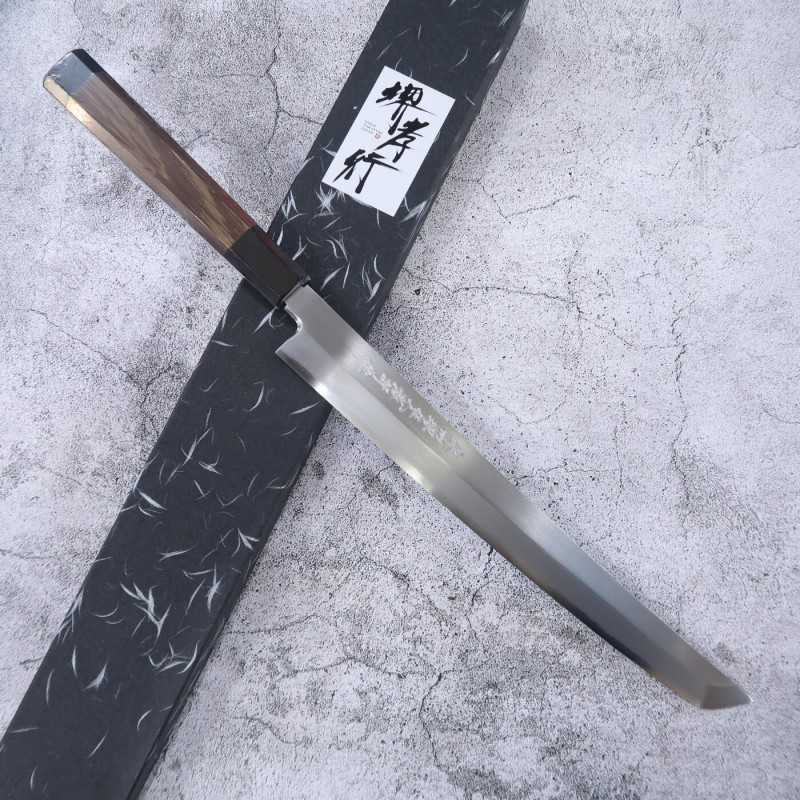 SAKAI TAKAYUKI Zangetsu, Takohiki Sakimaru, acier Gin San, manche octogonal en wengé (300 mm)