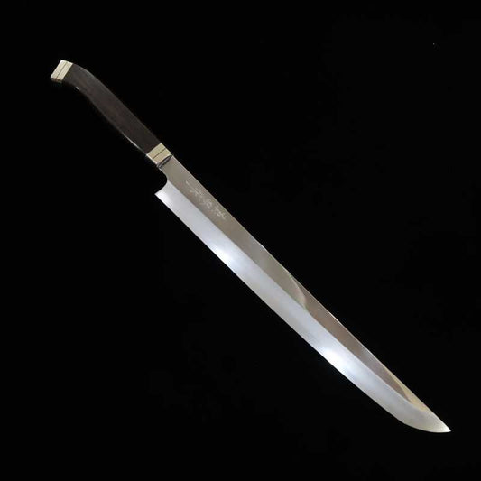 田所刃物 TADOKORO HAMONO 真琴作 先丸蛸引 銀紙三号 鏡面 黒檀柄（300mm）