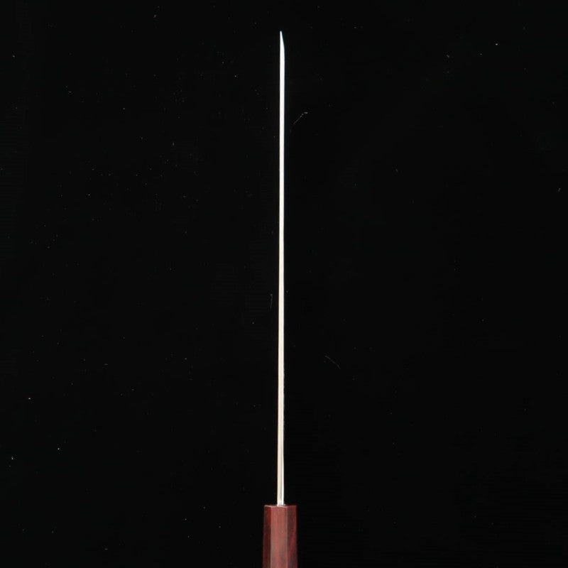 Tadokoro Hamono TADOKORO HAMONO obra Makoto, acabado espejo, Gingami nº3, tako-hiki de punta redondeada, mango de ébano con virola roja (300 mm)