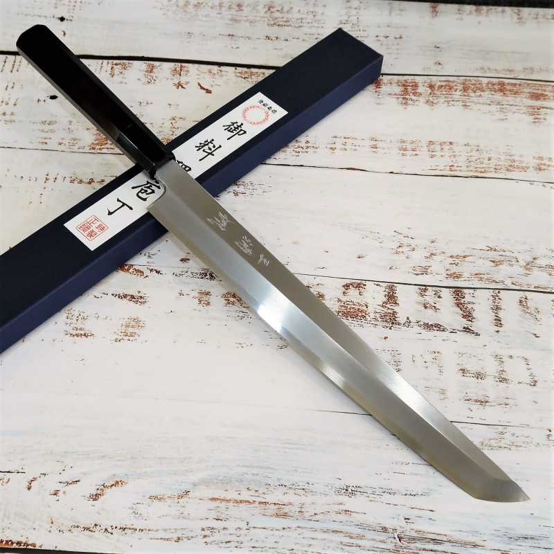 Sakimaru Yanagiba MIURA Obidama Shirogami no.2 mango octogonal de ébano (270/300 mm)