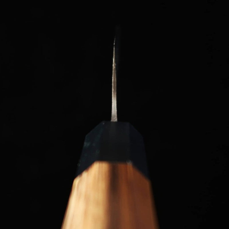 HIDARI YORIMITSU Santoku Blue steel black finish ironwood handle (165mm)