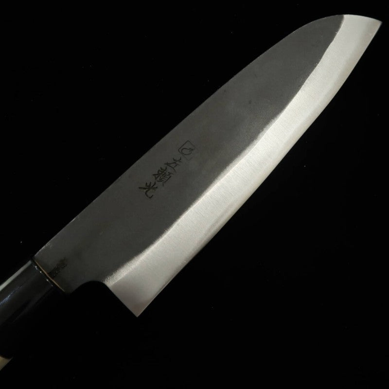 Hidari Yorimitsu HIDARI YORIMITSU Santoku acier SK, finition noire, manche en bois de magnolia (190mm)
