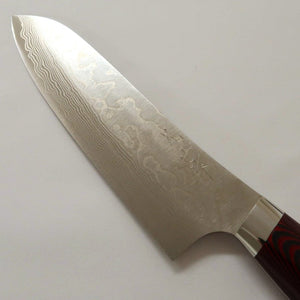 Santoku Yuta Katayama "Akatsuki" SG2 Damasco cabo em Micarta (180mm)