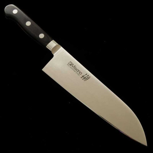 Santoku Misono 440 cabo Madeira compensada laminada preta (180mm)