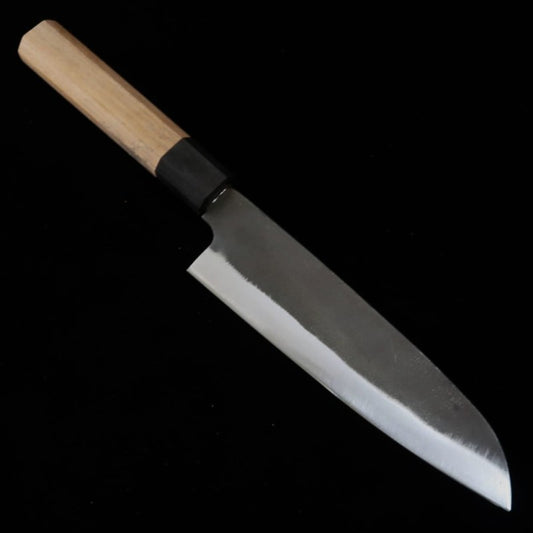 MIURA Santoku Aogami No. 2 black finish Walnut handle (165mm) 