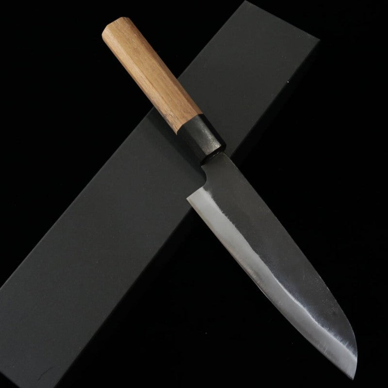 MIURA, Santoku, Aogami n°2, finition noire, manche en noyer (165 mm)
