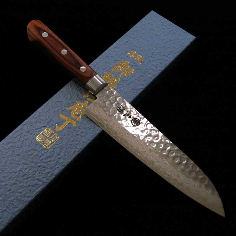 MIURA Santoku VG-10 Damascus Mahogany Plywood (180mm)