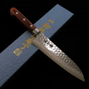 Santoku Miura VG-10 damasco cabo em madeira mahogany (180mm)