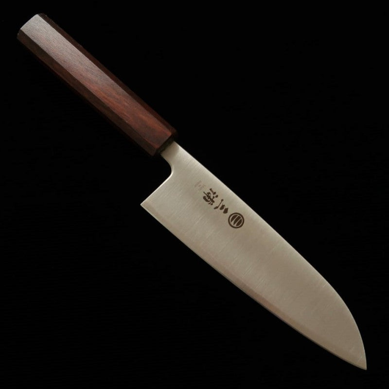Santoku MIURA, Ginsan steel, polished finish, purple handle (165mm)
