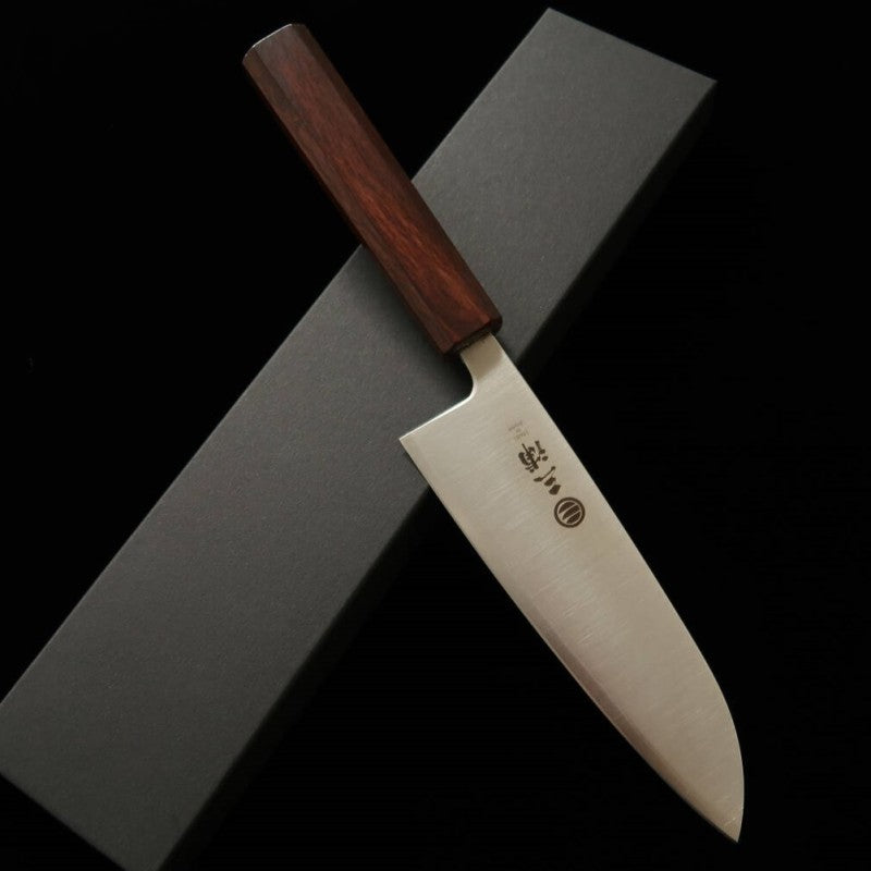Santoku MIURA, Ginsan steel, polished finish, purple handle (165mm)