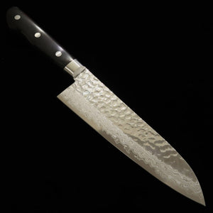 Miura Santoku acier inoxydable Damas 17 couches martelé manche en bois composite noir (180 mm)