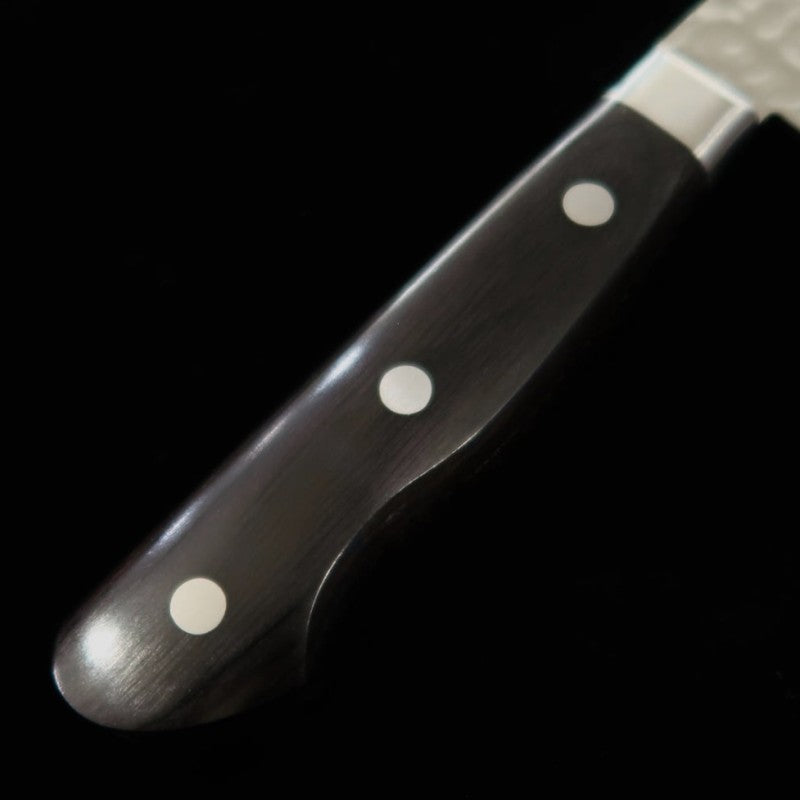 Miura Santoku acier inoxydable Damas 17 couches martelé manche en bois composite noir (180 mm)