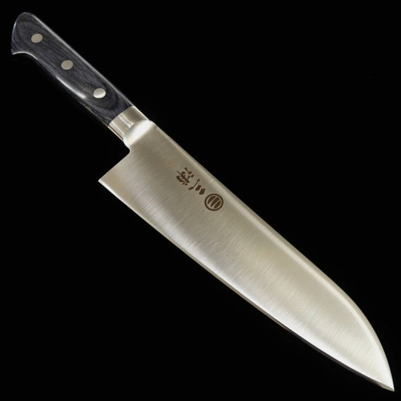 MIURA, Santoku, AUS8, manche en stratifié bleu (180 mm)