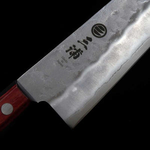 三浦 MIURA 銀紙三号 三徳 赤合板柄 (165/180mm)