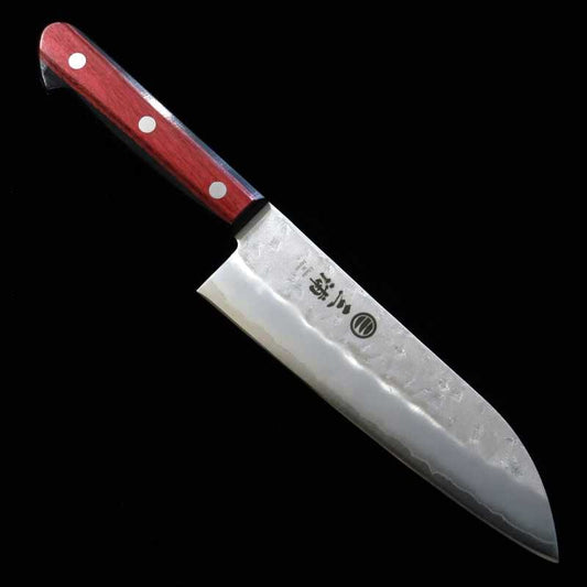 Santoku Miura Silver No. 3 steel Red Plywood Handle (165mm)