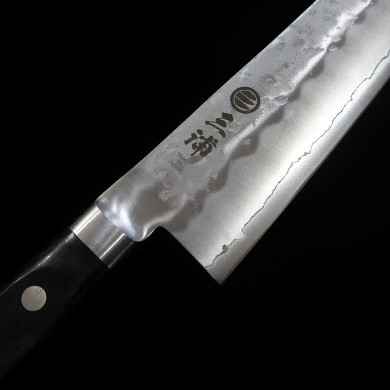 Santoku MIURA Ginsan com cabo de madeira compensada preta (180mm)