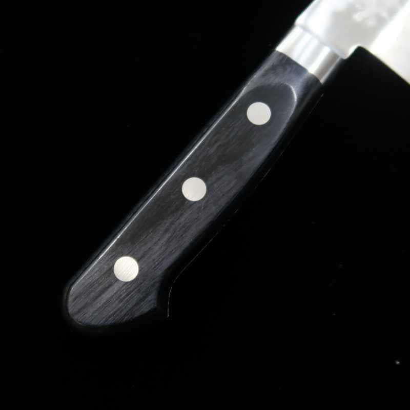 Santoku MIURA Ginsan com cabo de madeira compensada preta (180mm)