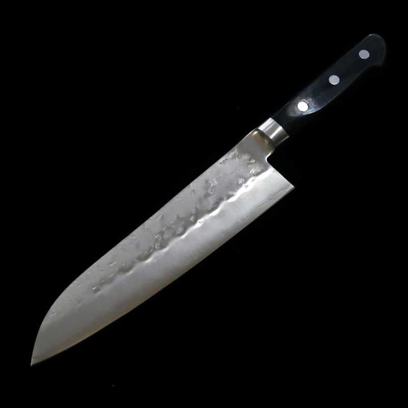 Santoku MIURA Ginsan com cabo de madeira compensada preta (180mm)