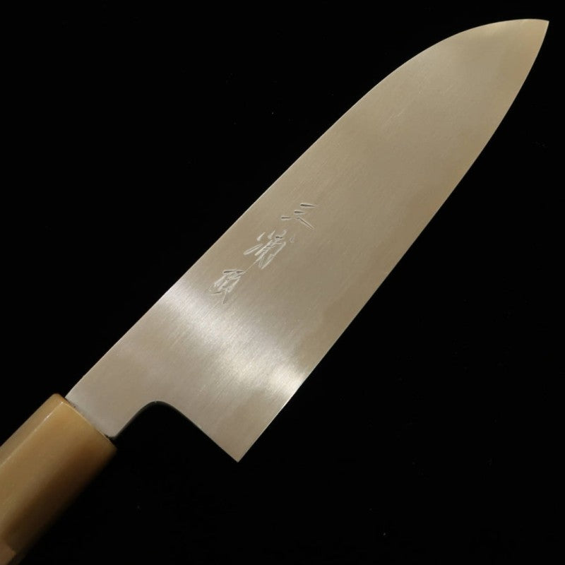Miura Chou Santoku papel blanco nº2 acabado hairline mango octogonal de magnolia (180mm)