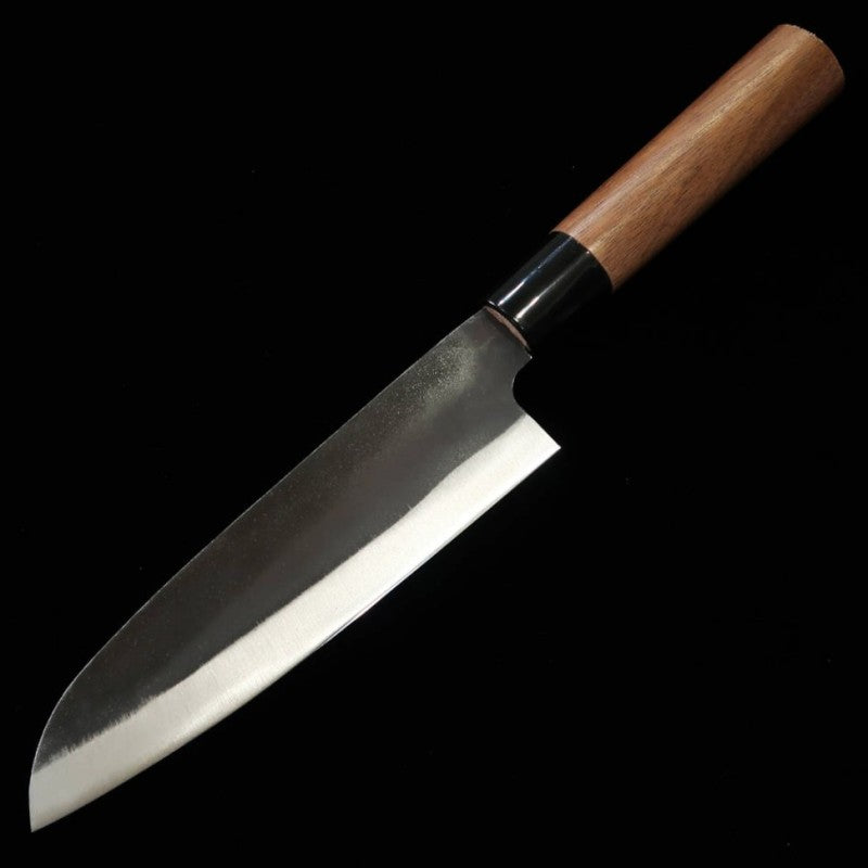Miura MIURA Santoku, acier blanc n°2, finition noire, manche en noyer (165 mm)