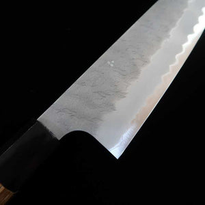  Santoku Nigara Aogami super Acabamento martelado com cabo de teca (180mm)