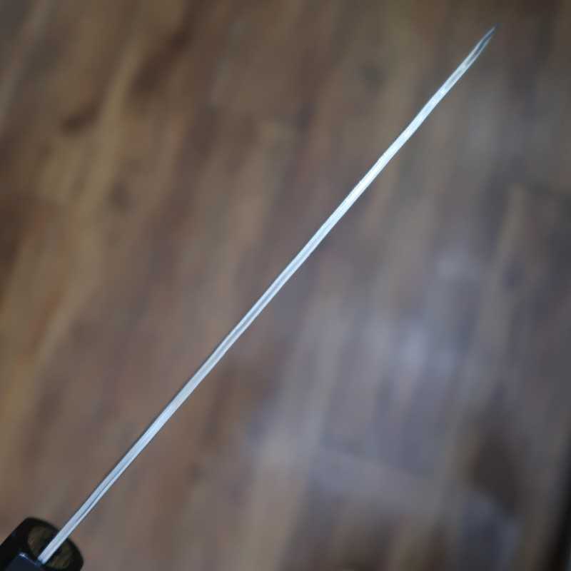  Santoku Nigara Aogami super Acabamento martelado com cabo de teca (180mm)