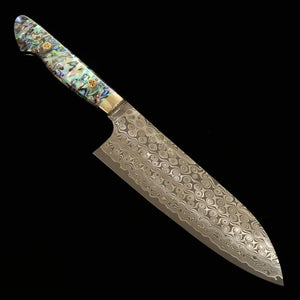 Santoku NIGARA SG2 Black damasco Cabo de madrepérola (180mm)