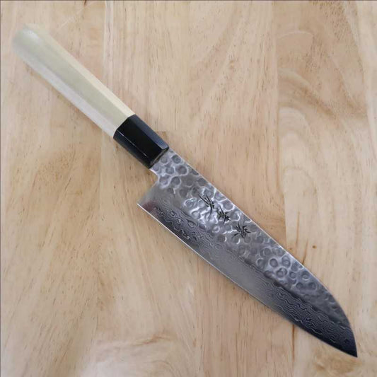 Sakai Takayuki SAKAI TAKAYUKI Damasco de 45 capas Santoku mango hexagonal semicircular (180mm)