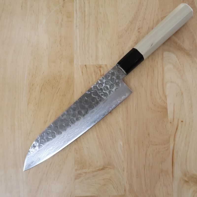 Santoku SAKAI TAKAYUKI 45-ply Damascus with hexagonal semi-circular handle (180mm)