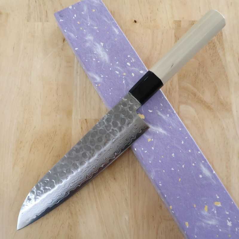 Santoku SAKAI TAKAYUKI 45-ply Damascus with hexagonal semi-circular handle (180mm)