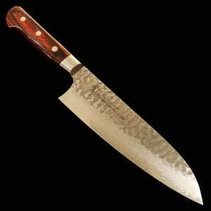 SAKAI TAKAYUKI Santoku VG-10 Damascus Hammered Mahogany handle (180mm) 