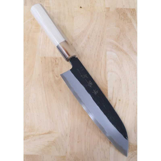 Santoku SUISIN Kenji Togashi's Kurouchi Series White Steel No.2 (180mm)