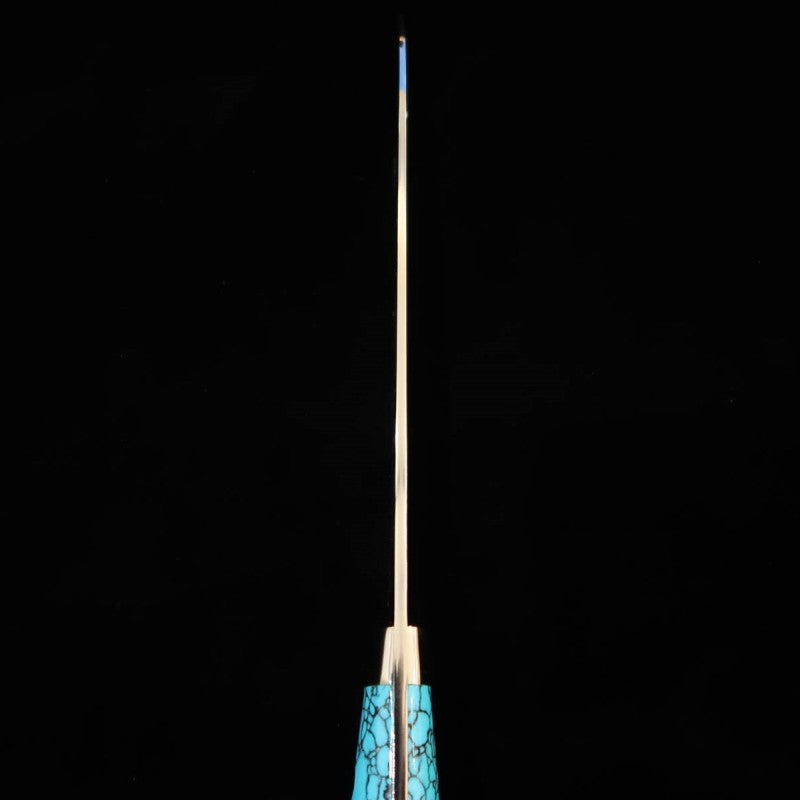 SAJI TAKESHI Santoku R2 Diamond Finish Blue Turquoise (180mm)
