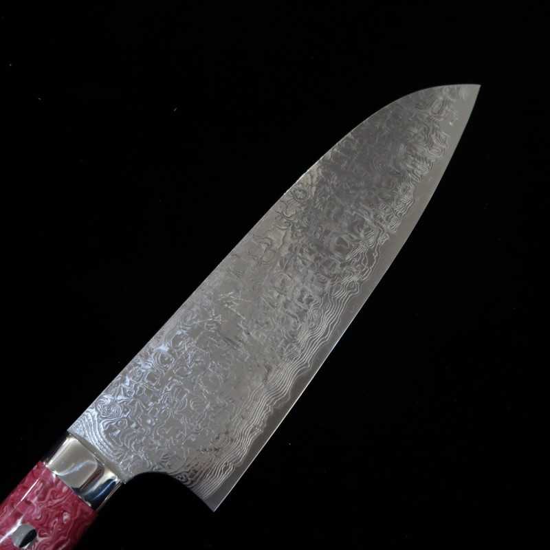 佐治武士 SAJI TAKESHI R2 ダイヤモンドフィニッシュ 三徳 レッド＆ホワイト ターコイズ (180mm)