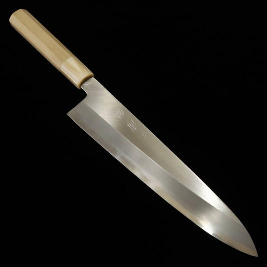三浦佩 MiuraObidama  片刃牛刀 銀紙三号 霞仕上げ  (240mm)