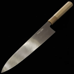Gyuto de un solo filo MIURA OBIDAMA Nakagawa Satoshi, Ginsan, acabado espejo, mango octogonal de magnolia (240mm)