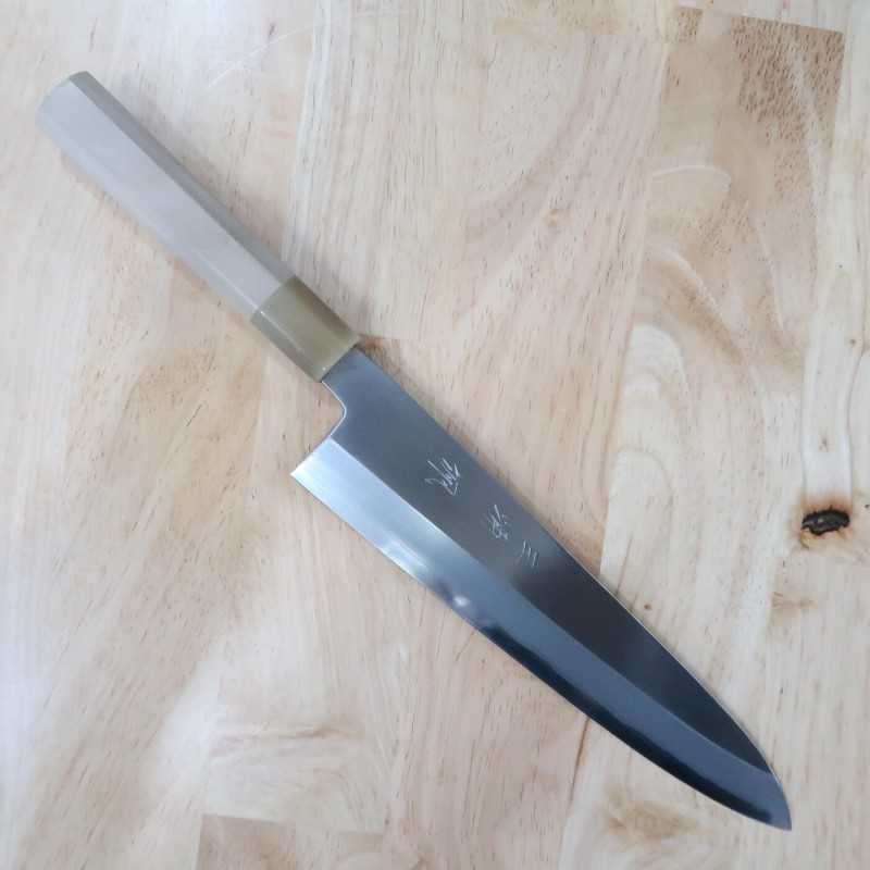 Gyuto filo unilateral MIURA OBIDAMA Nakagawa Satoshi, Ginsan acabado espejo, mango de magnolia (240mm)