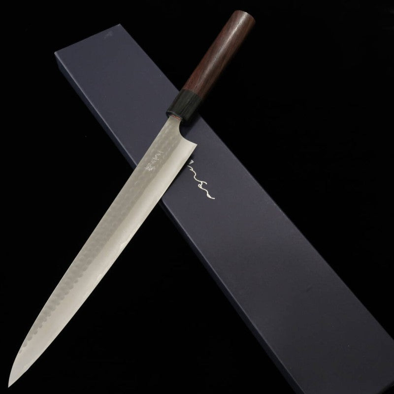 安立ANRYU 筋引 青紙二号 鎚目 紫檀柄 （270mm）