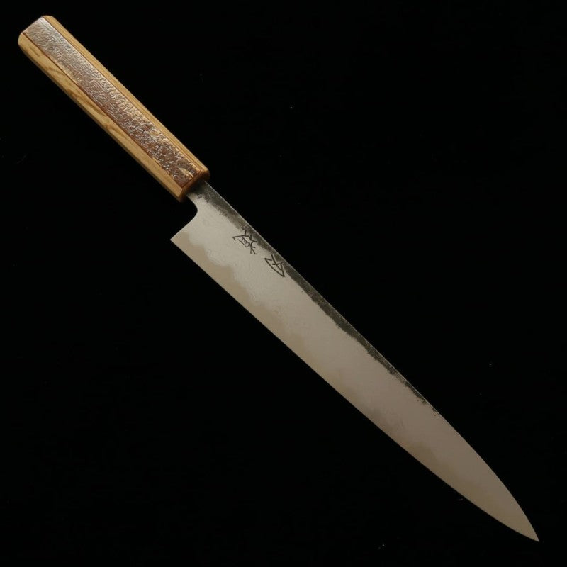 刃道 HADO 墨 筋引 青紙一号 黒打ち ダマスカス 桜皮霜降柄 （240/270mm）