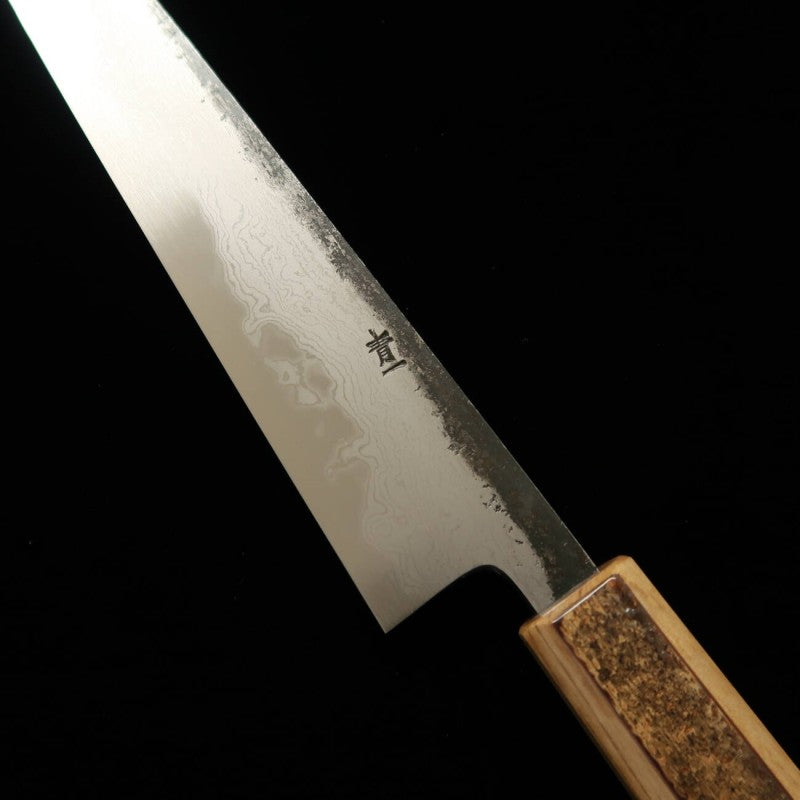 Hado Sujihiki Aogami #1 Kurouchi Damasco cabo de casca de cerejeira com padrão marmorizado (240/270mm)