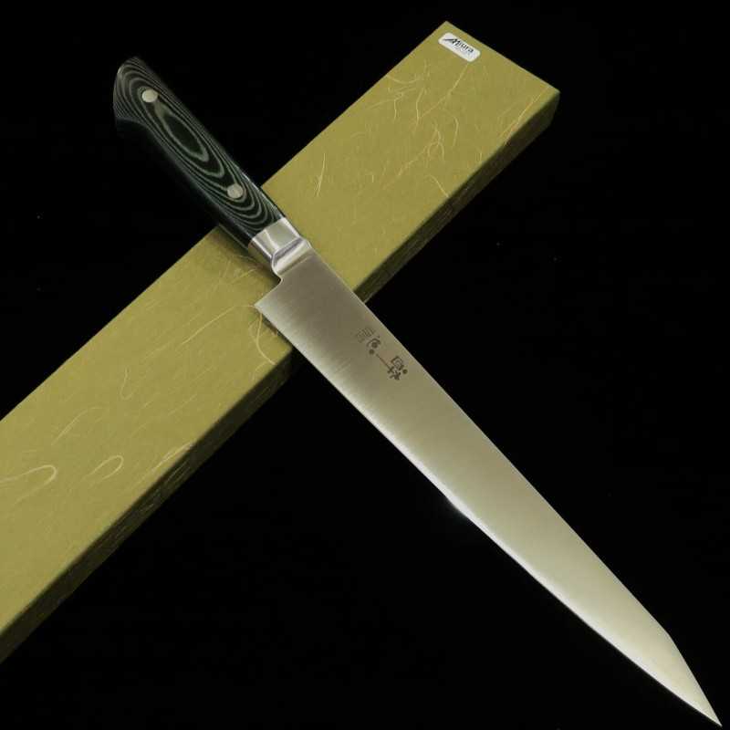 Sujihiki INOX PREMIUM SUISIN com cabo em Micarta Verde/Preto (240/270mm)