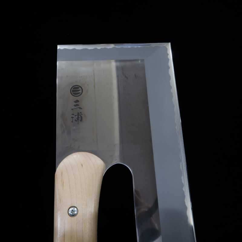MIURA, soba-kiri, acero Shiro-gami, para diestros, pulido, mango de arce (300 mm)