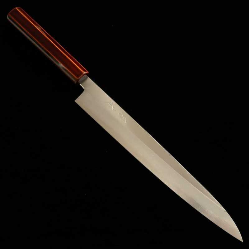 Sujihiki HADO Ginsan mango octogonal de cerezo lacado (240mm)