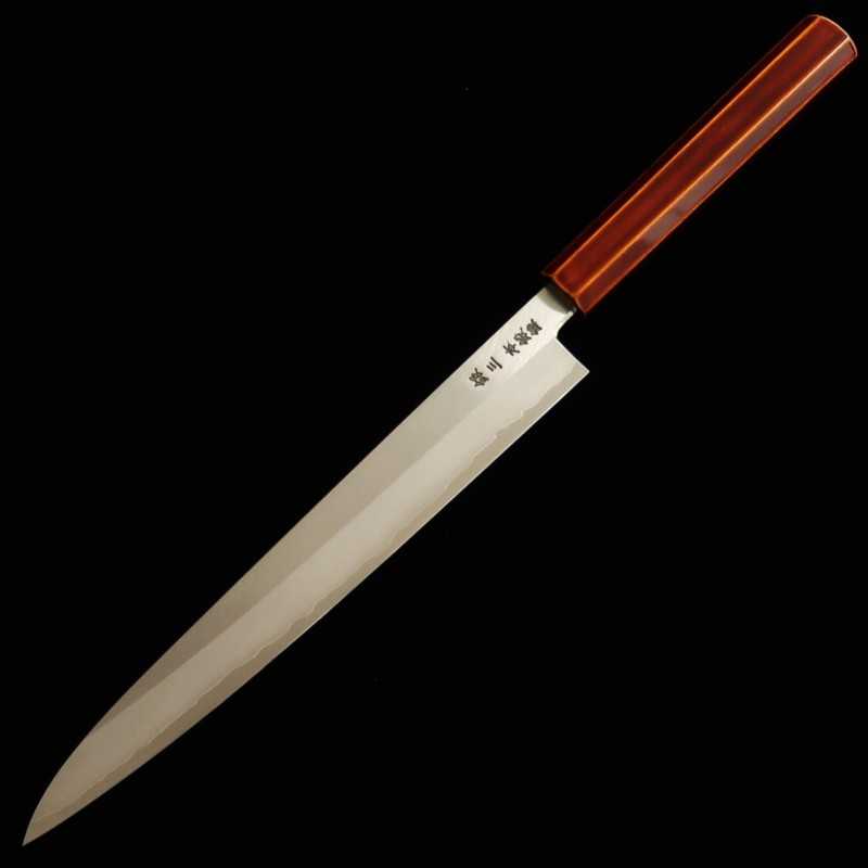 Sujihiki HADO Ginsan with Kijiro Cherry Octagonal Handle (240mm)