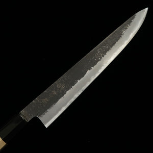 Mikataya Hinoura Acier Blanc n°2, finition kuro-uchi, finition poire, manche octogonal en magnolia, couteau à trancher (240/270 mm)