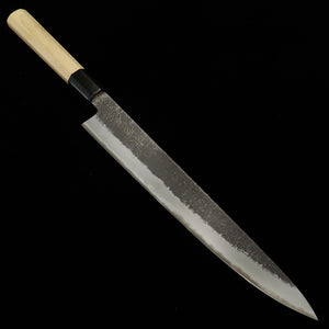 AJIKATAYA HINOURA, Sujihiki, White Steel No. 2, Kurouchi and Nashiji Finish with Magnolia Handle (240/270mm) 