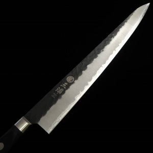 MIURA Sujihiki Aogami Super steel Hammered Black Plywood Handle (240mm) 